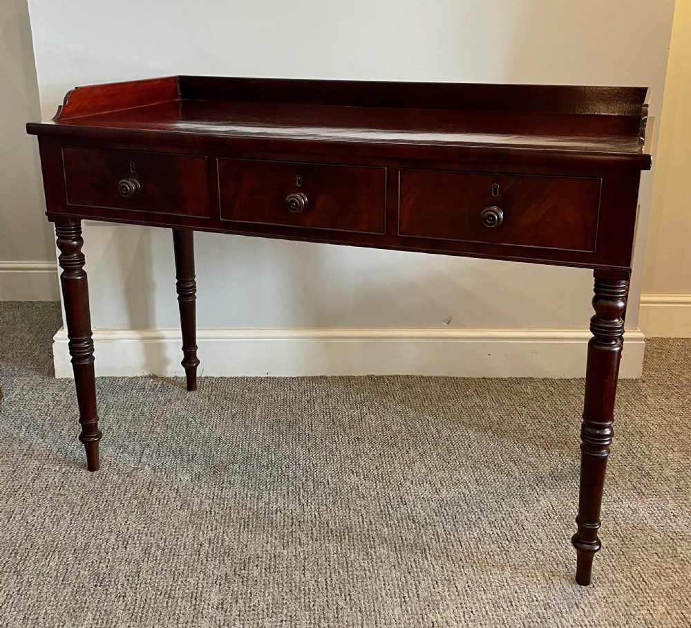 Regency Mahogany Three Drawer Table View XV