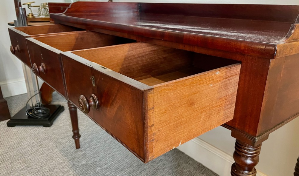 Regency Mahogany Three Drawer Table View XVII