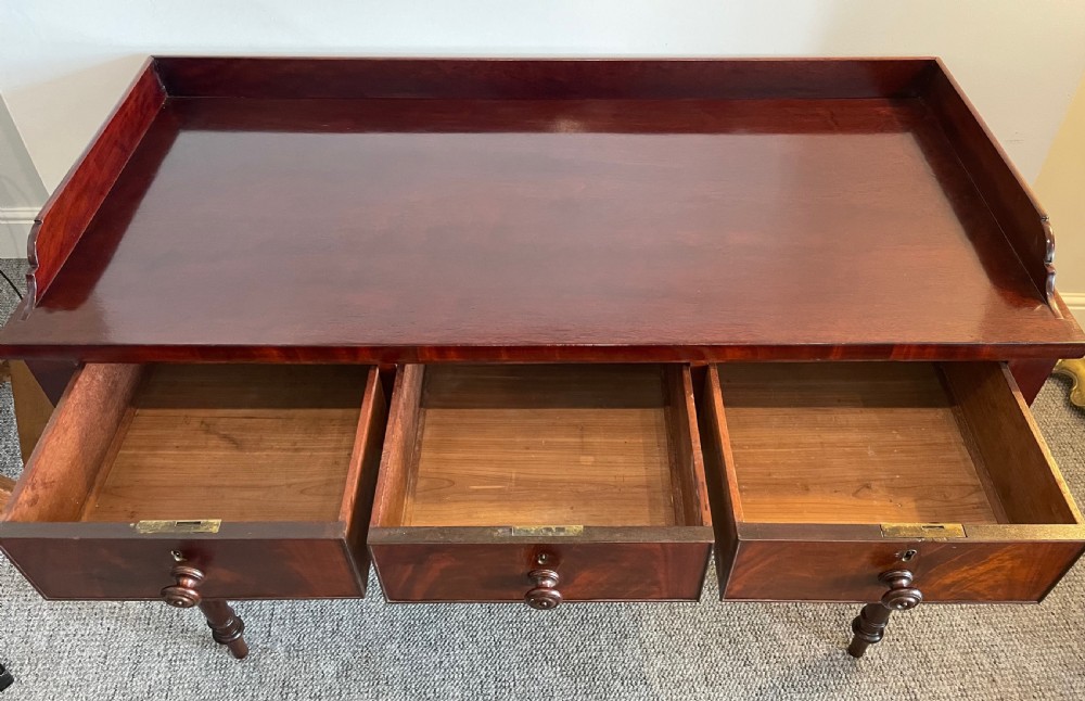 Regency Mahogany Three Drawer Table View XVIII