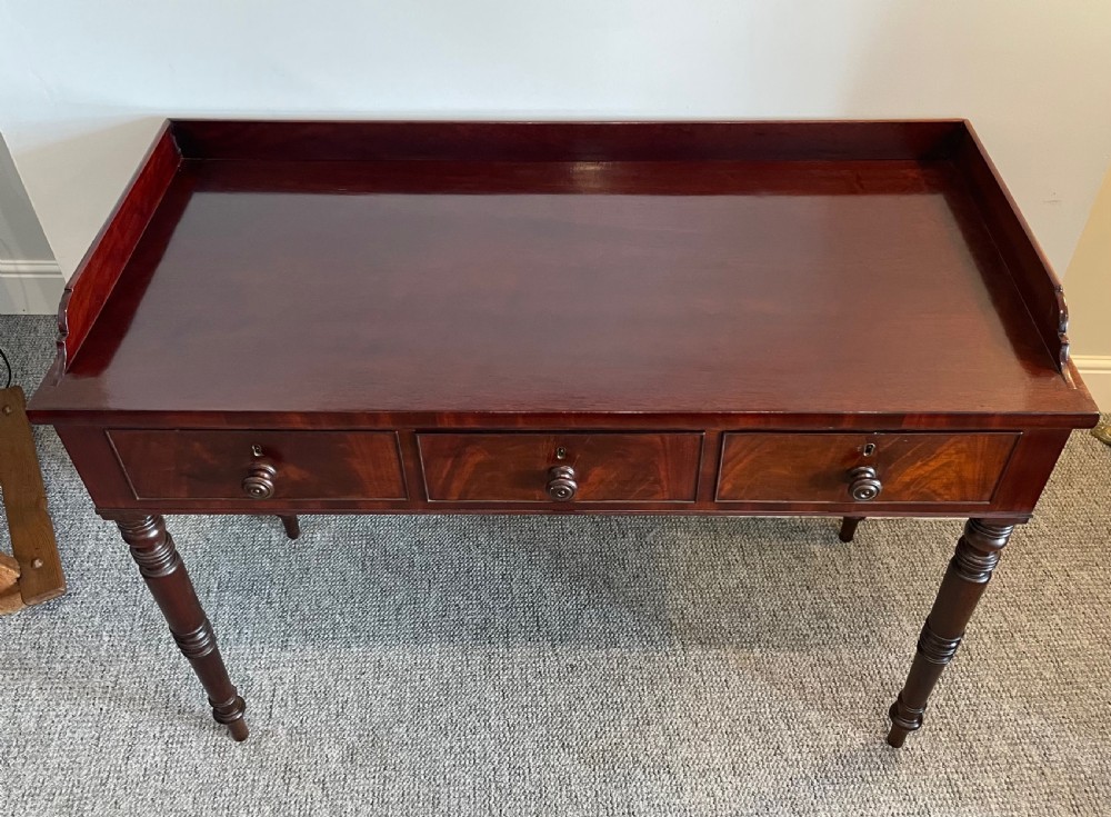 Regency Mahogany Three Drawer Table View XIX