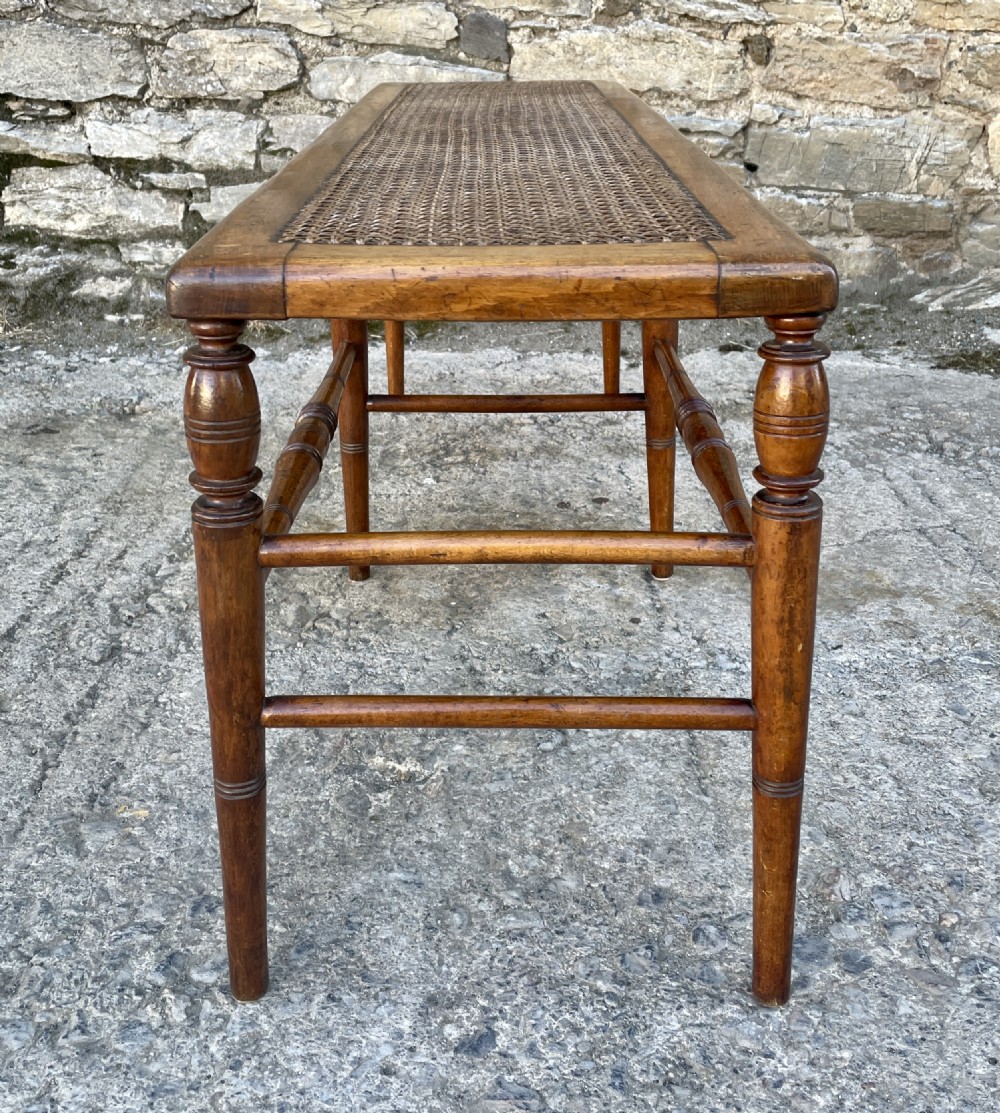 Large Antique Bergere Cane Stool View X