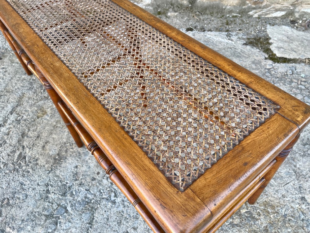 Large Antique Bergere Cane Stool View XVII