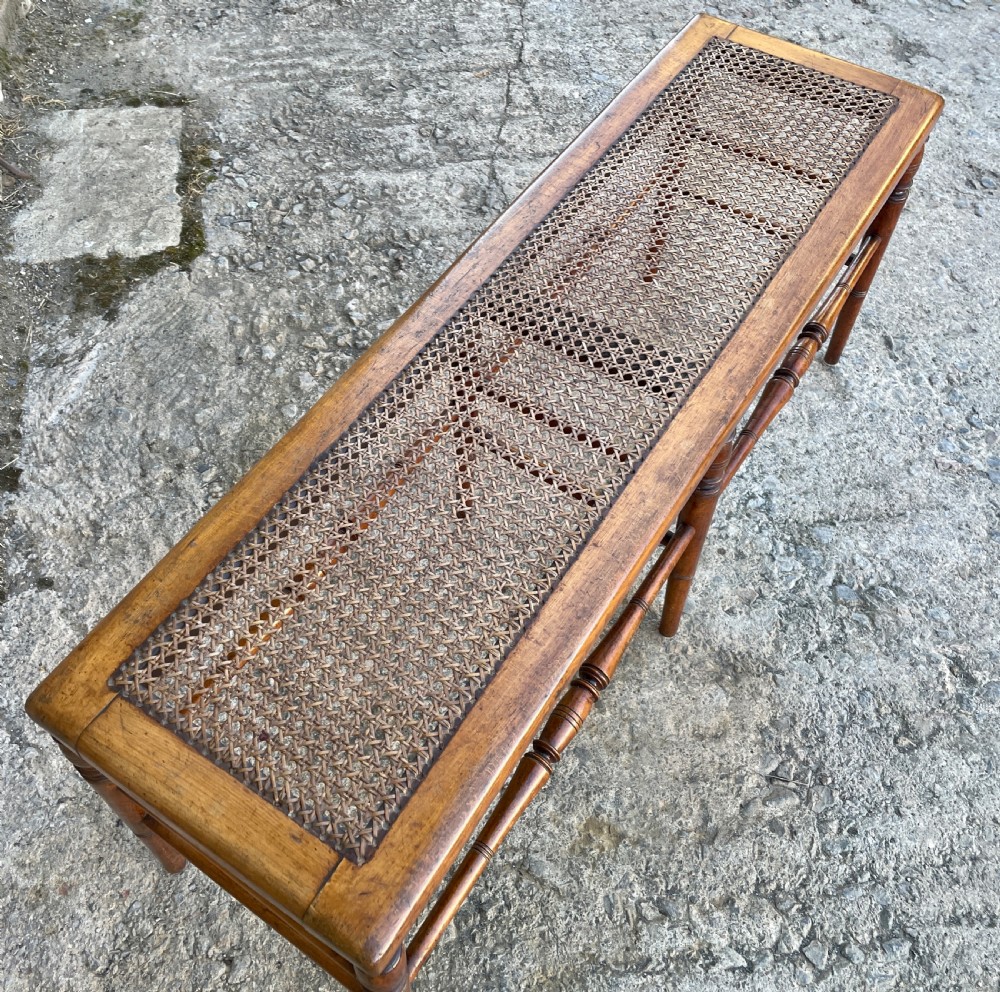 Large Antique Bergere Cane Stool View XVIII