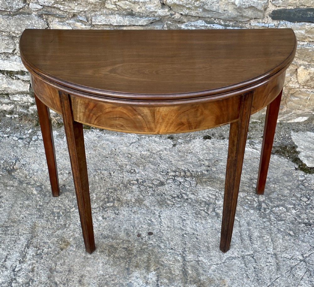 Georgian Mahogany Demi Lune Tea Table
