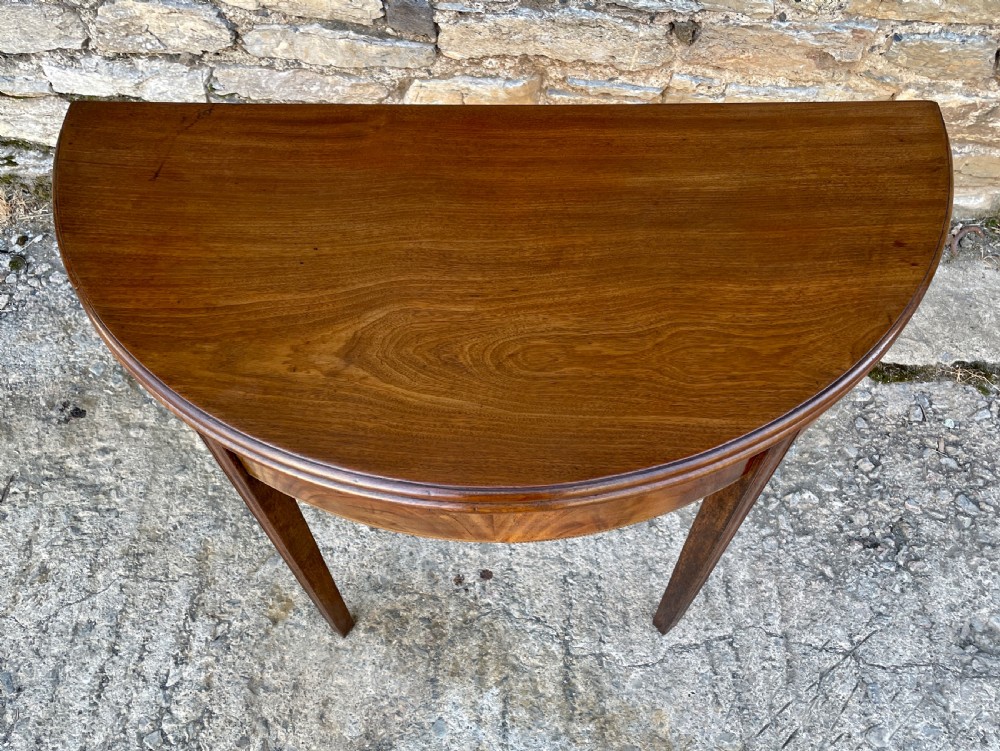 Georgian Mahogany Demi Lune Tea Table View IV