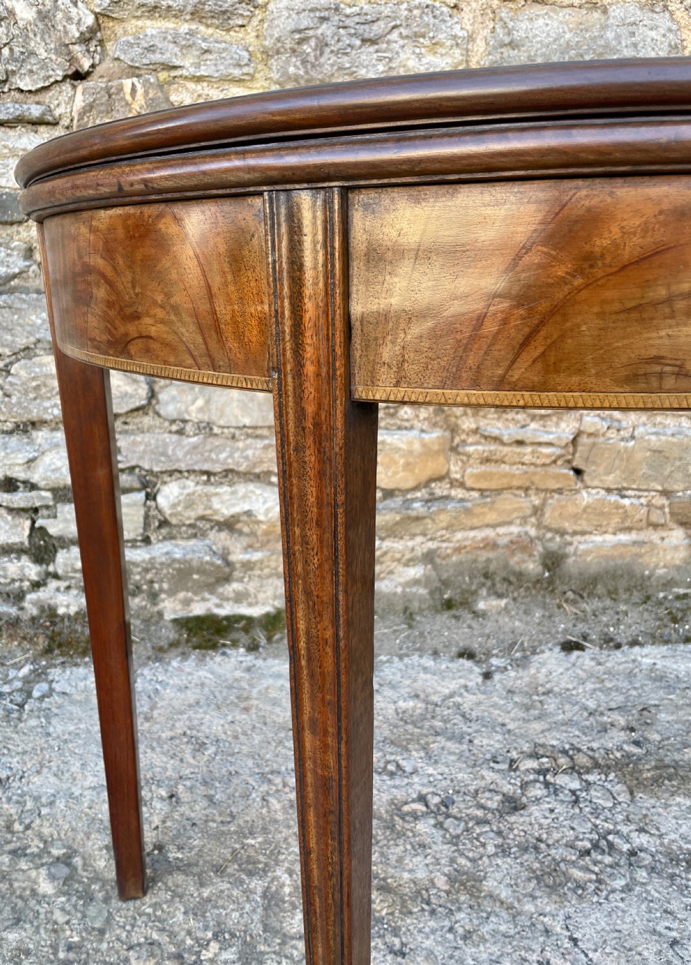 Georgian Mahogany Demi Lune Tea Table View X