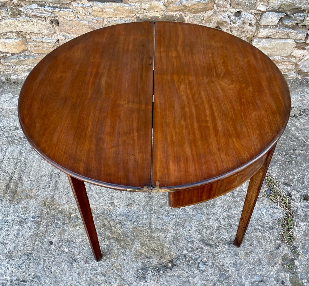Georgian Mahogany Demi Lune Tea Table View XV
