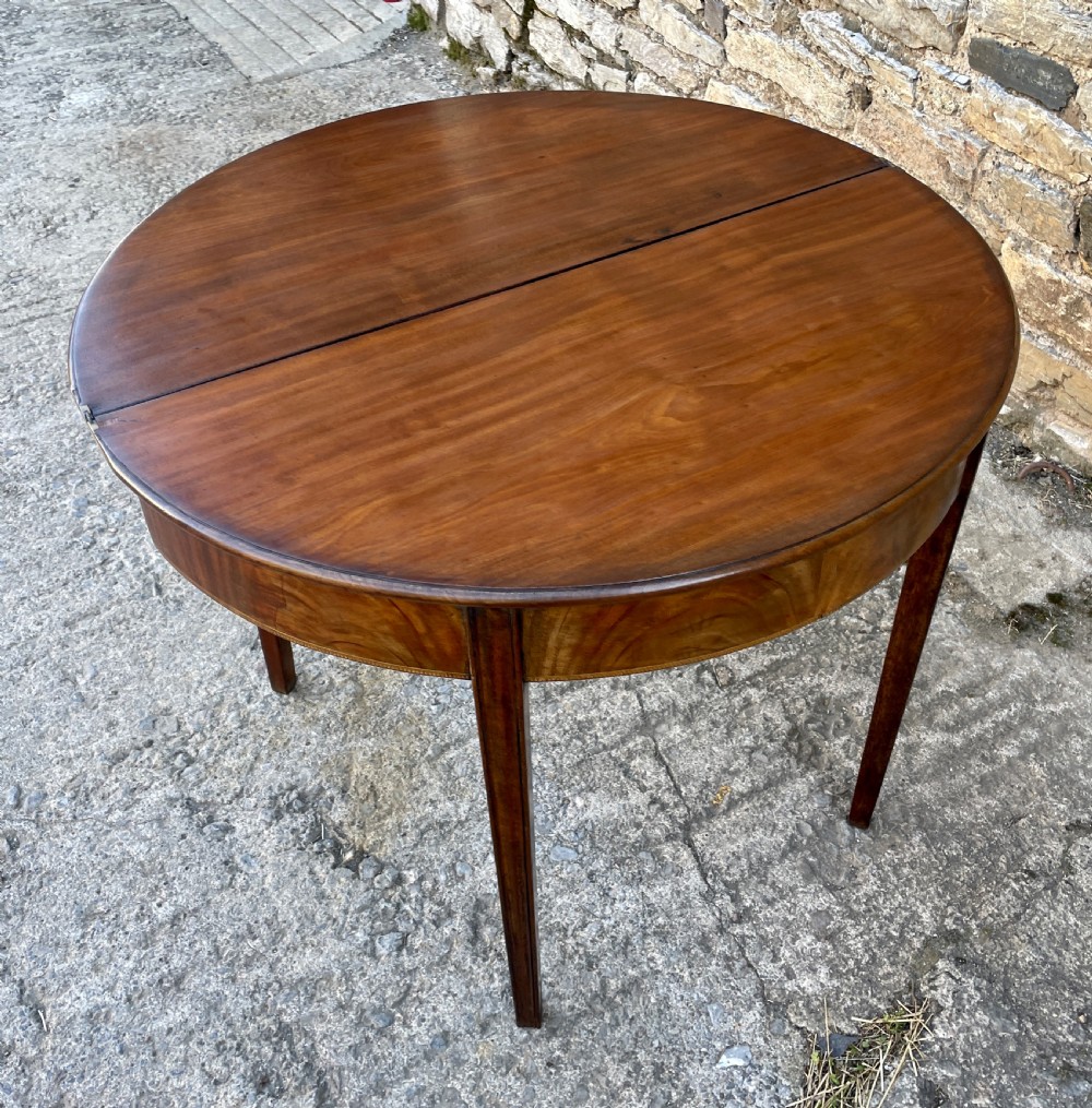 Georgian Mahogany Demi Lune Tea Table View XVIII