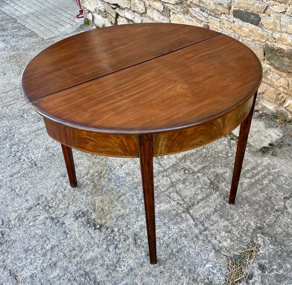Georgian Mahogany Demi Lune Tea Table View XIX