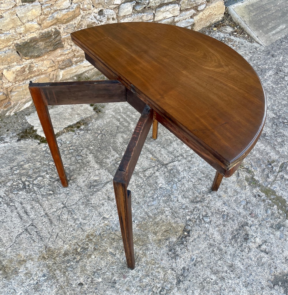 Georgian Mahogany Demi Lune Tea Table View XXVI