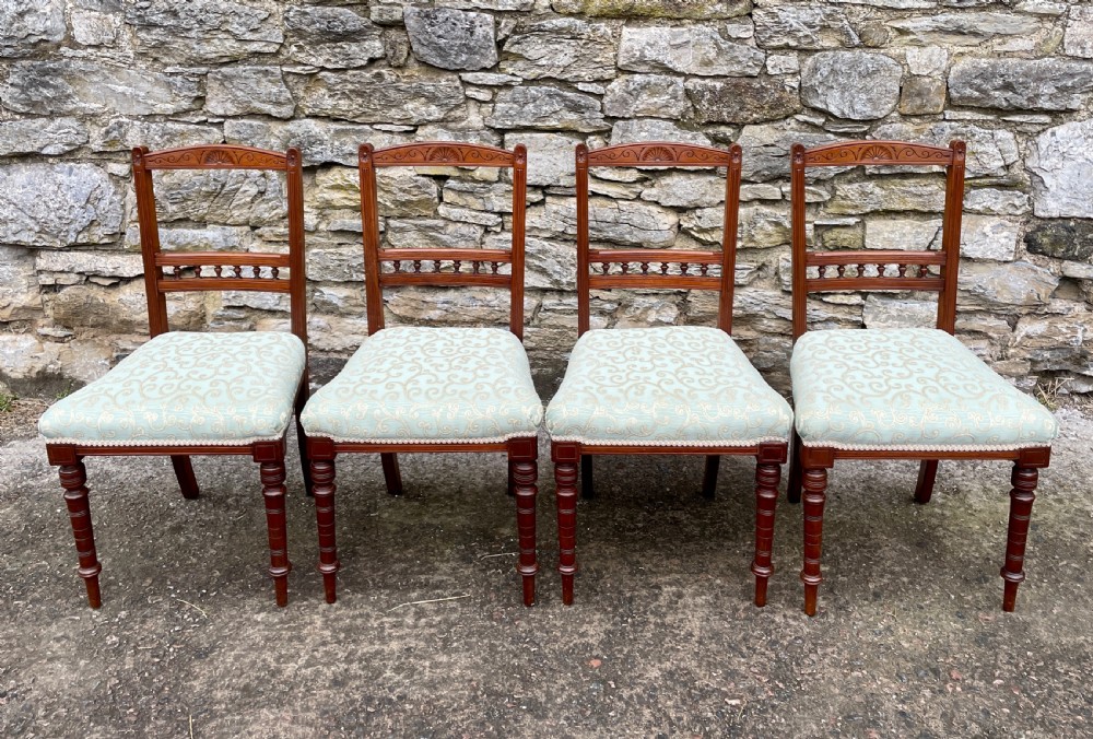 Set of 4 Antique Aesthetic Style Dining Chairs