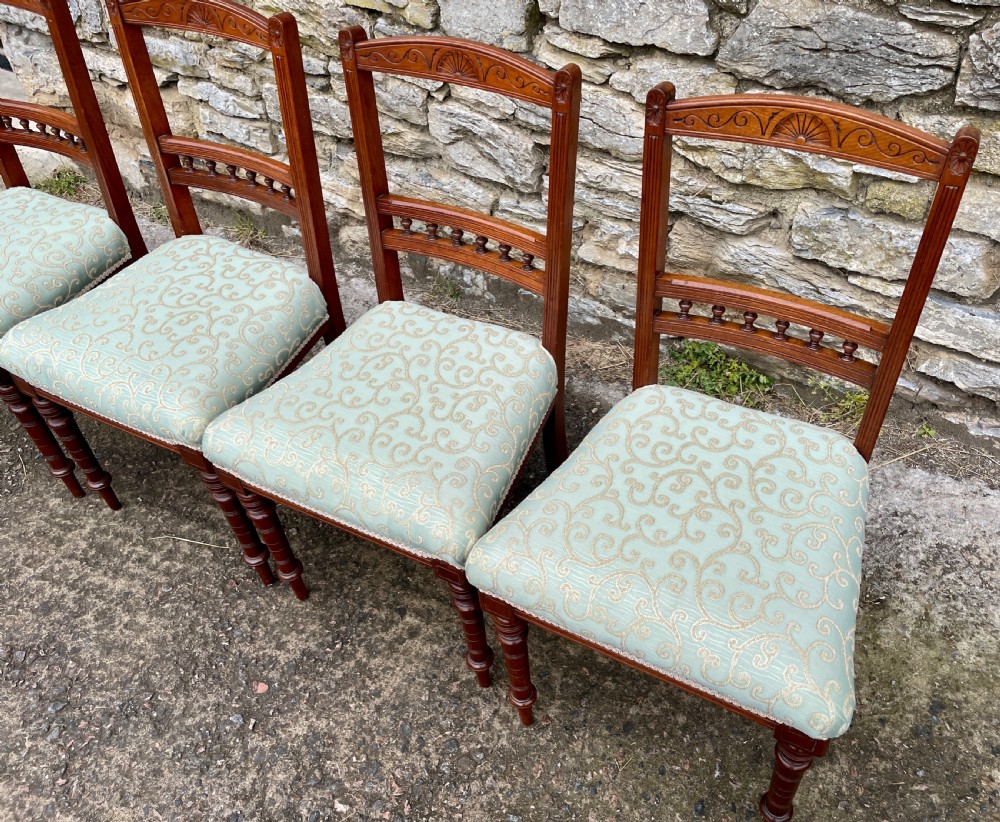 Set of 4 Antique Aesthetic Style Dining Chairs View III