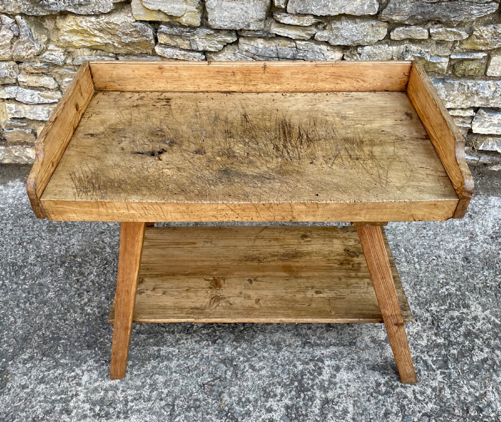 Antique Slab Top Butchers Prep Table View V