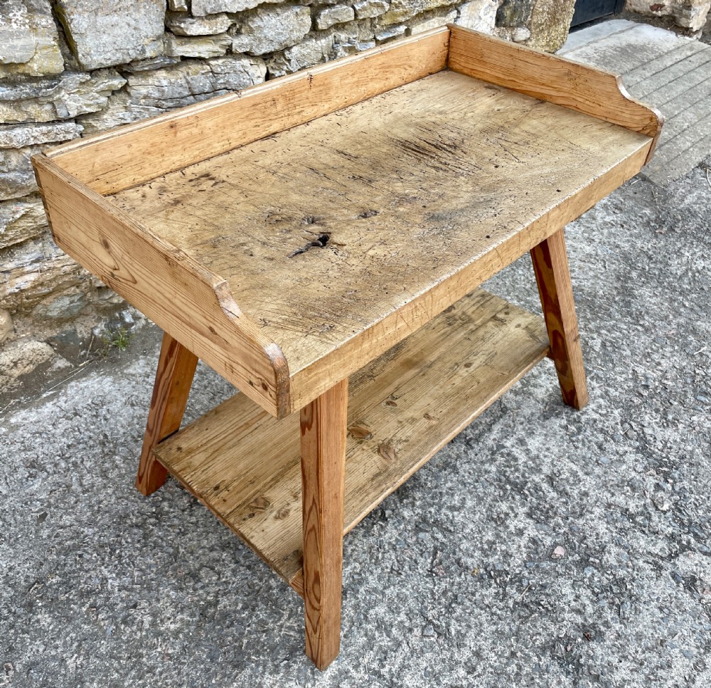 Antique Slab Top Butchers Prep Table View VIII