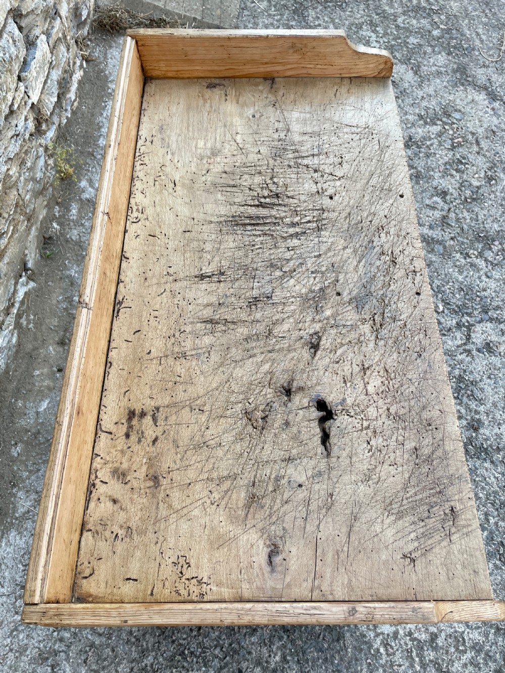 Antique Slab Top Butchers Prep Table View XII
