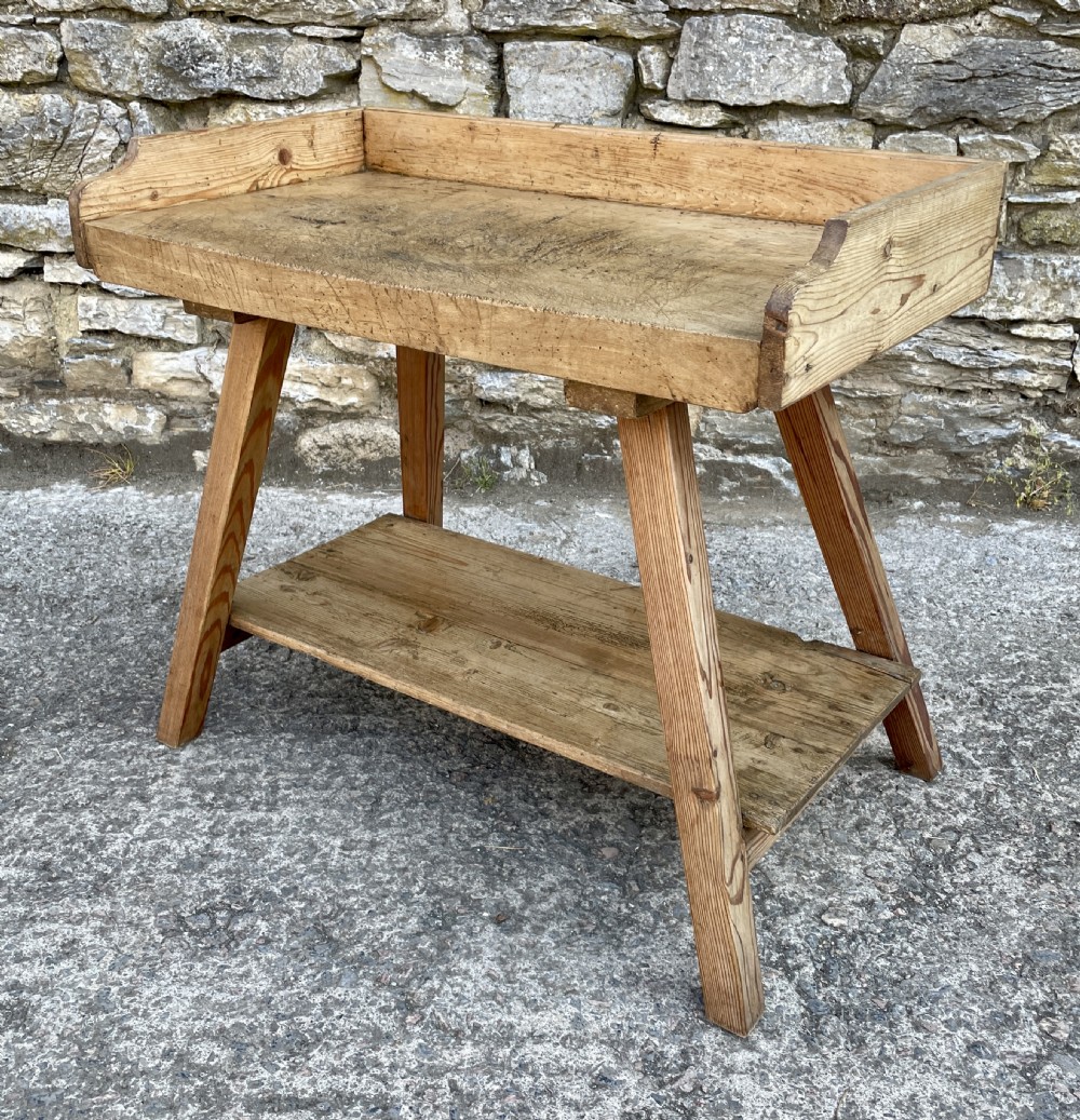 Antique Slab Top Butchers Prep Table View XIII