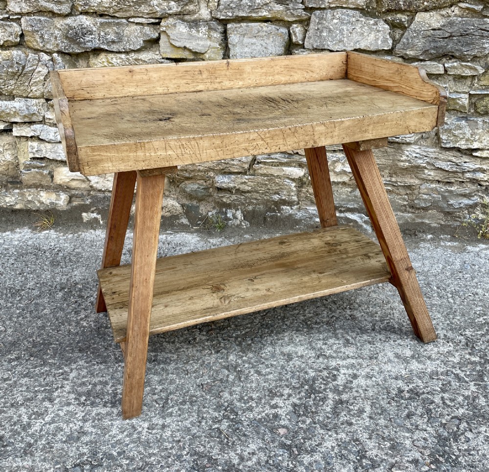 Antique Slab Top Butchers Prep Table View XXI