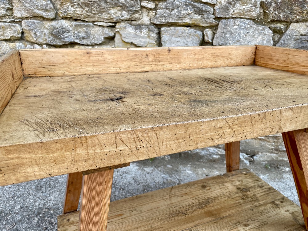 Antique Slab Top Butchers Prep Table View XXII
