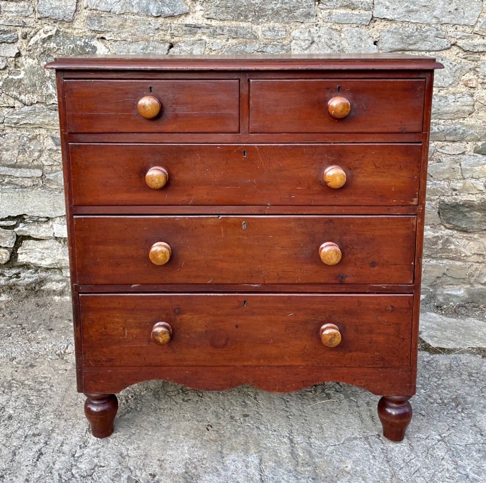 Victorian Pine Chest of Drawers in Original Finish View III