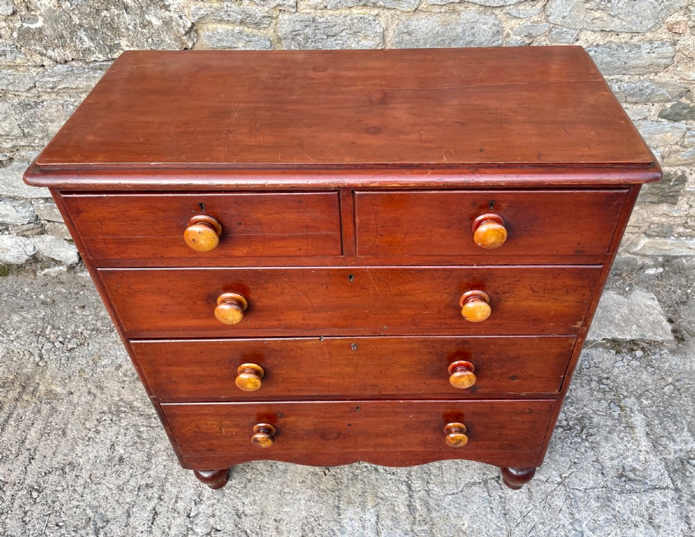 Victorian Pine Chest of Drawers in Original Finish View IX