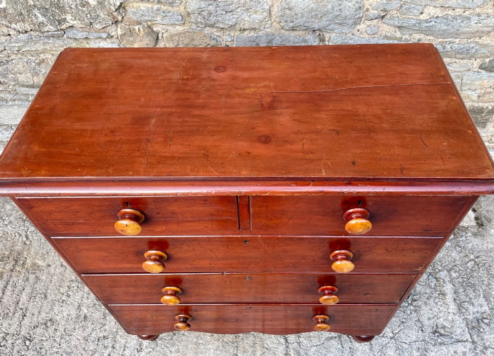 Victorian Pine Chest of Drawers in Original Finish View X