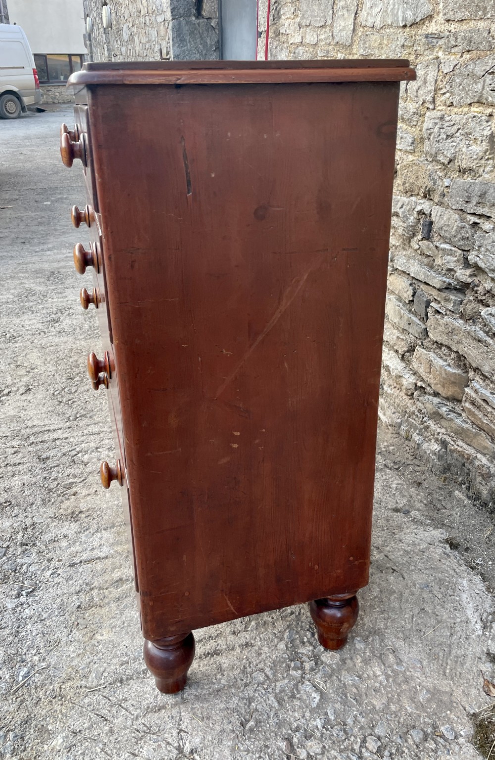 Victorian Pine Chest of Drawers in Original Finish View XIII