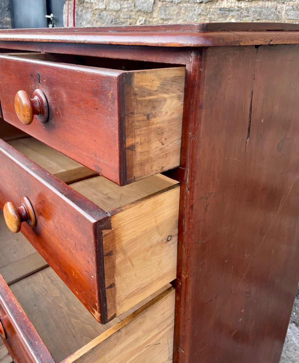 Victorian Pine Chest of Drawers in Original Finish View XVII