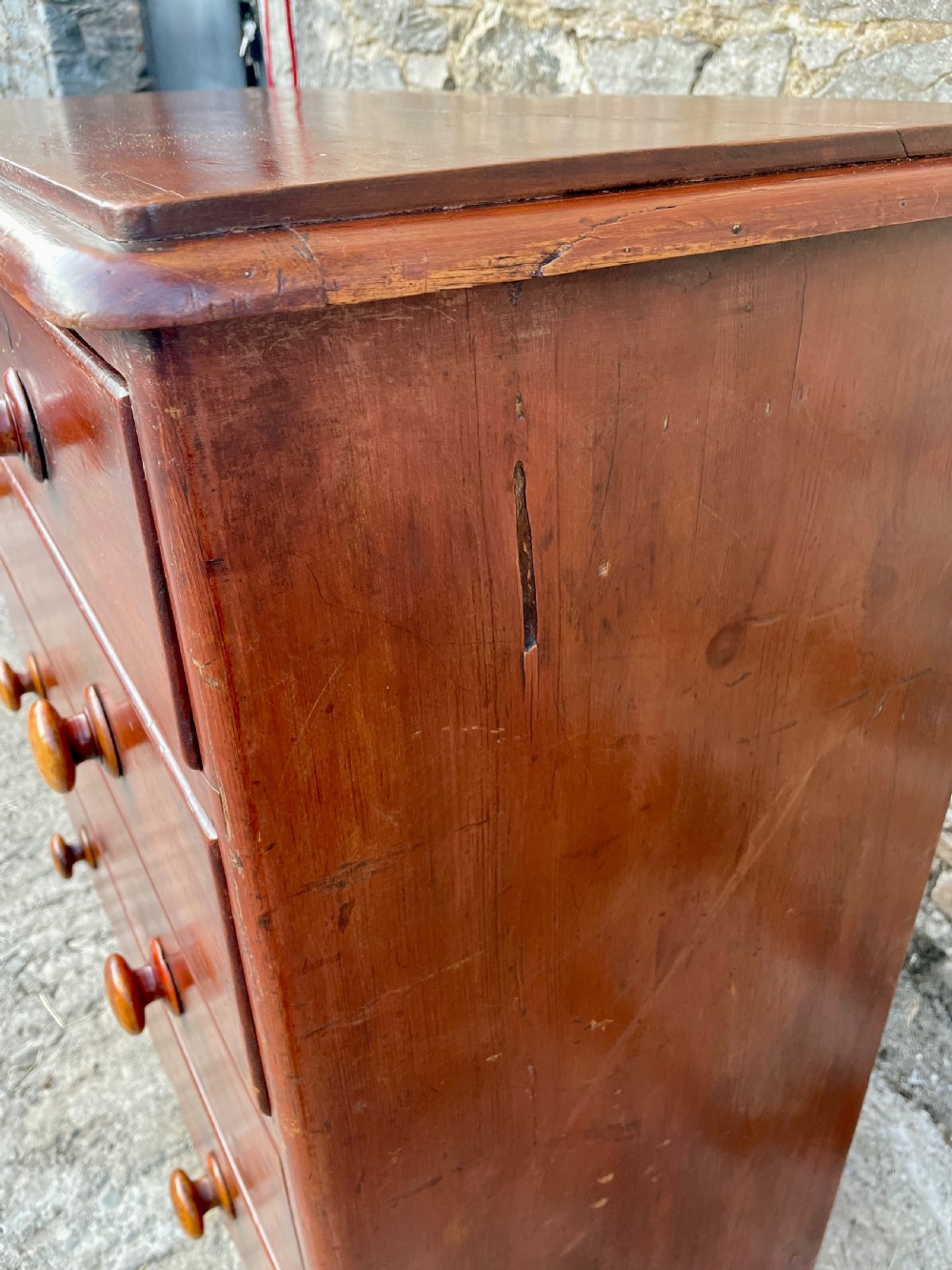 Victorian Pine Chest of Drawers in Original Finish View XXI