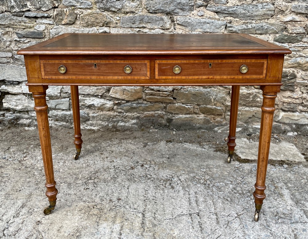 Victorian Satinwood Crossbanded Writing Table View II
