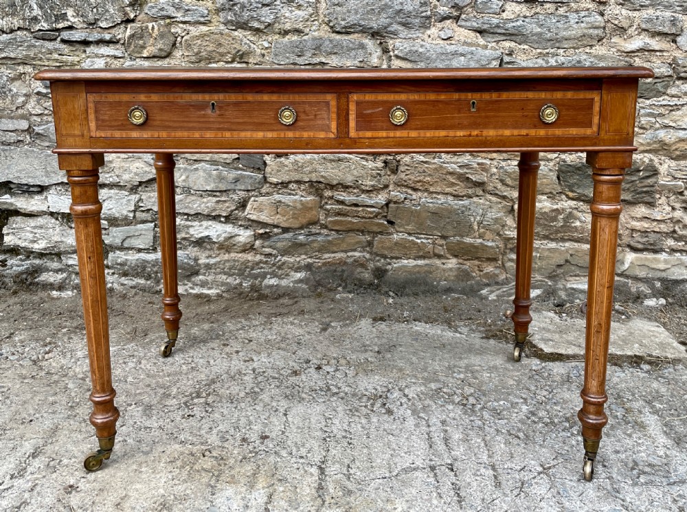 Victorian Satinwood Crossbanded Writing Table View III