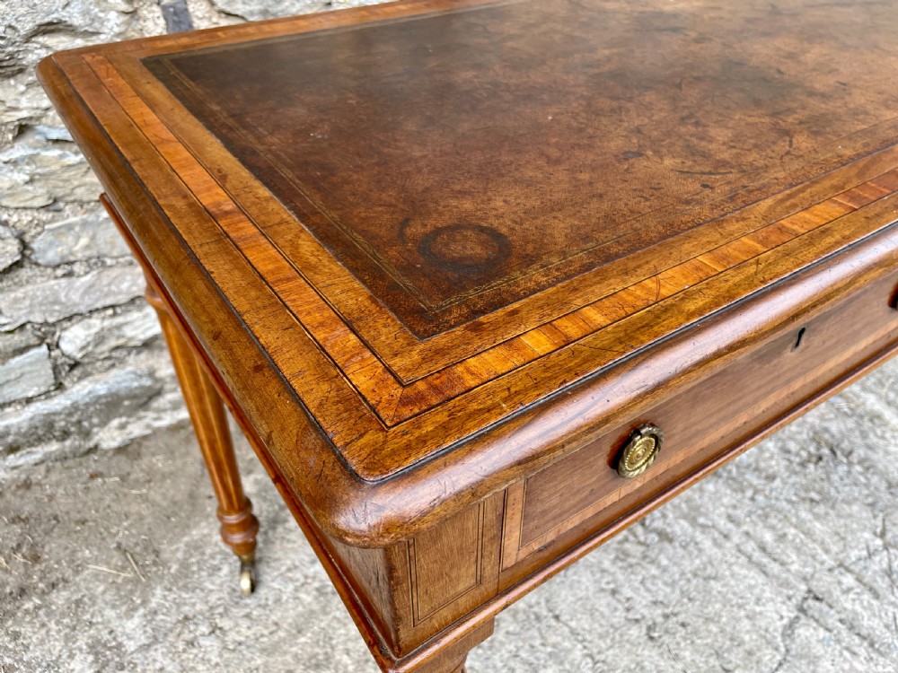 Victorian Satinwood Crossbanded Writing Table View V
