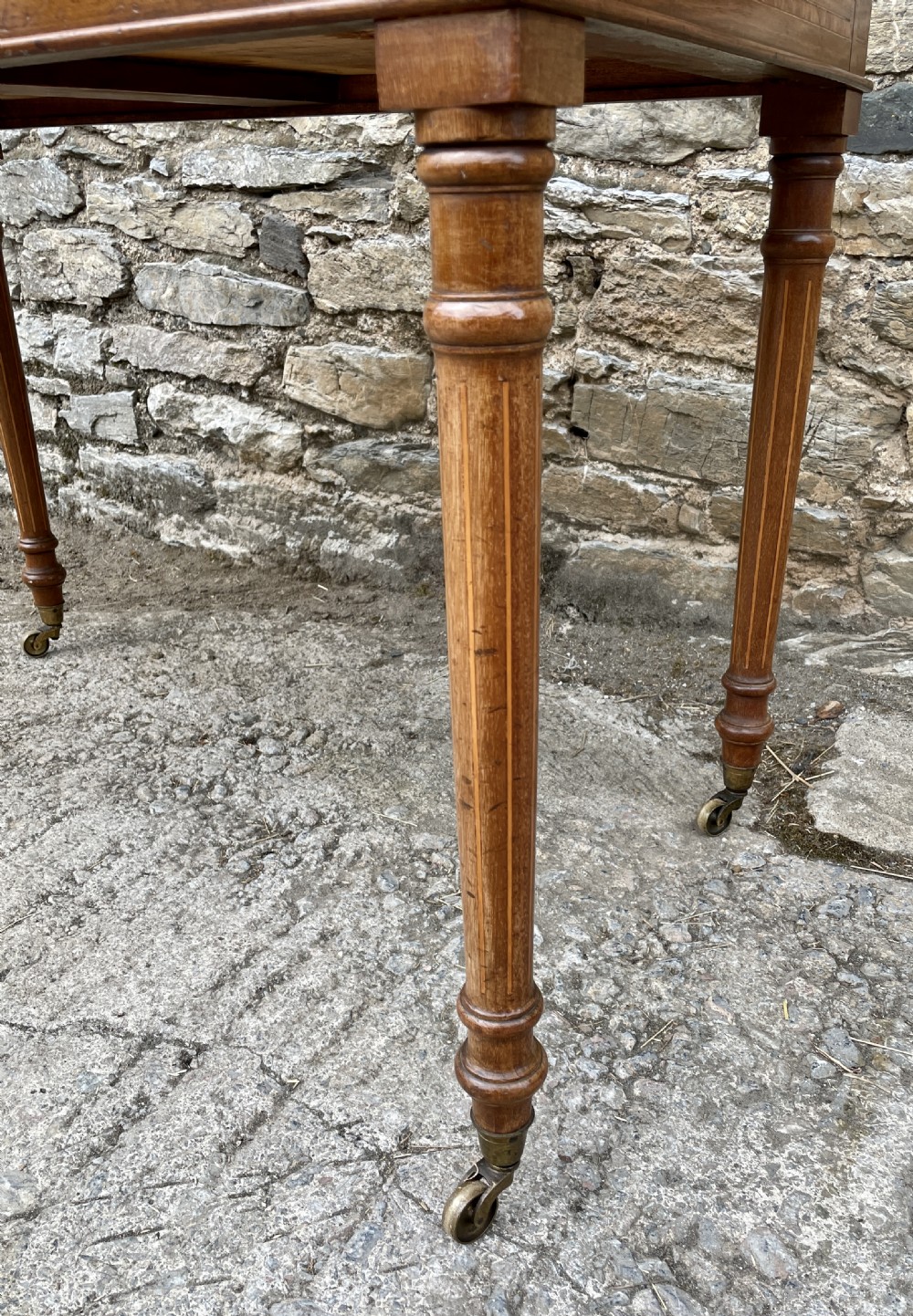Victorian Satinwood Crossbanded Writing Table View XII