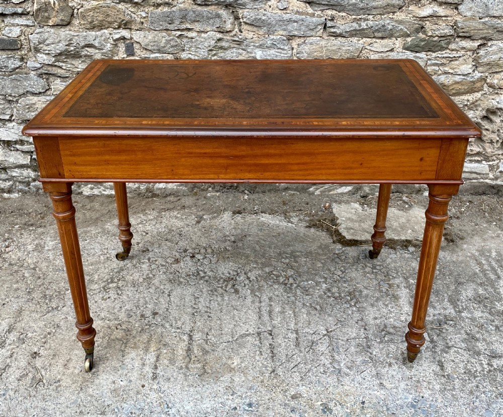 Victorian Satinwood Crossbanded Writing Table View XVII