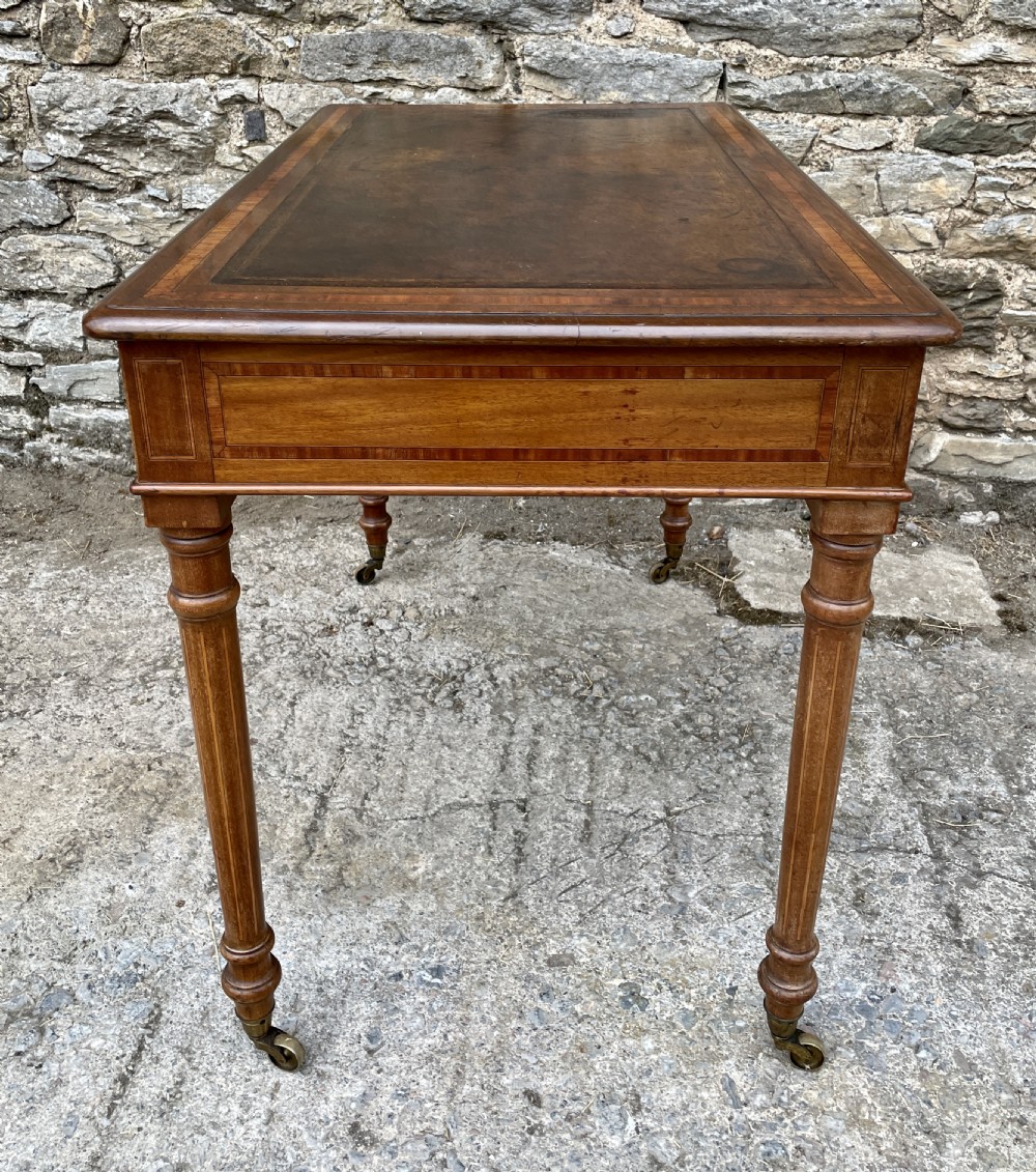 Victorian Satinwood Crossbanded Writing Table View XXI