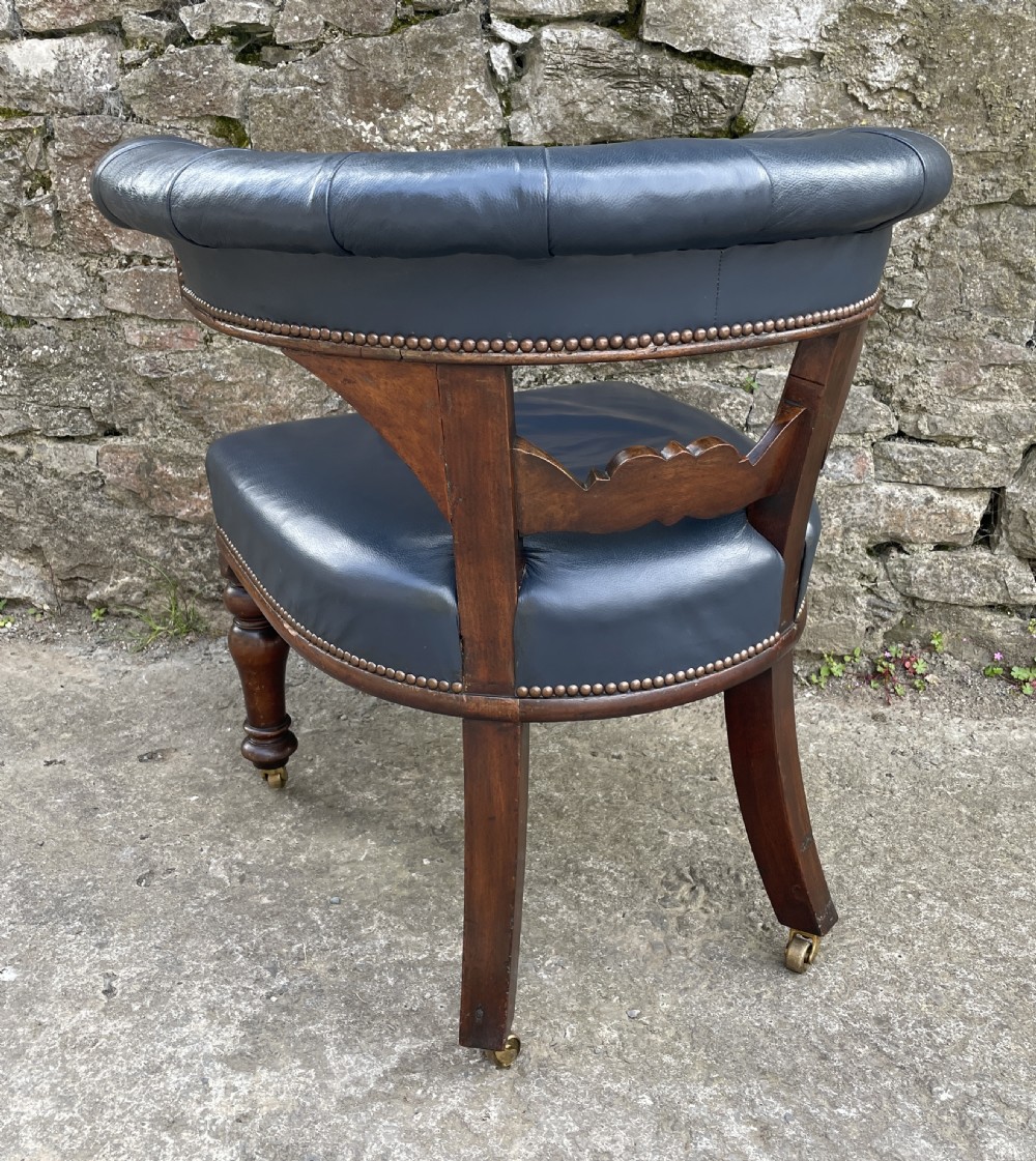 Victorian Mahogany Framed Leather Captains Chair View IX