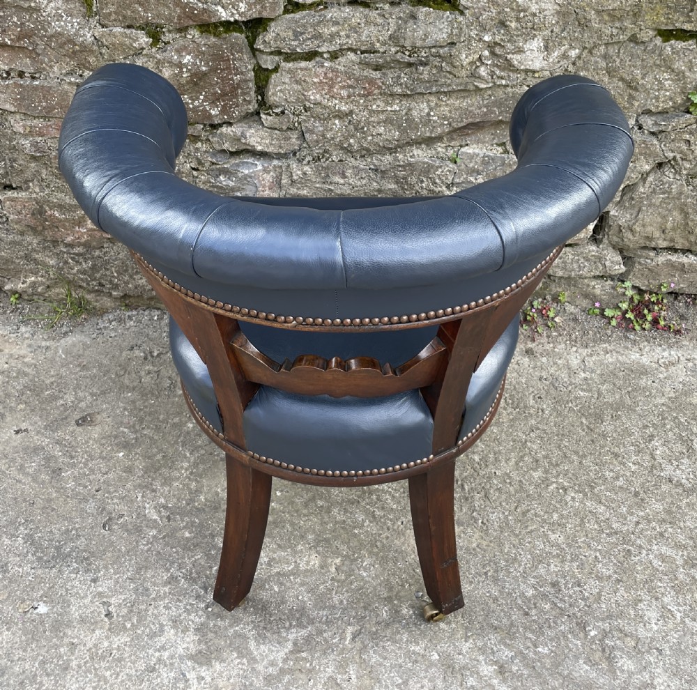 Victorian Mahogany Framed Leather Captains Chair View X