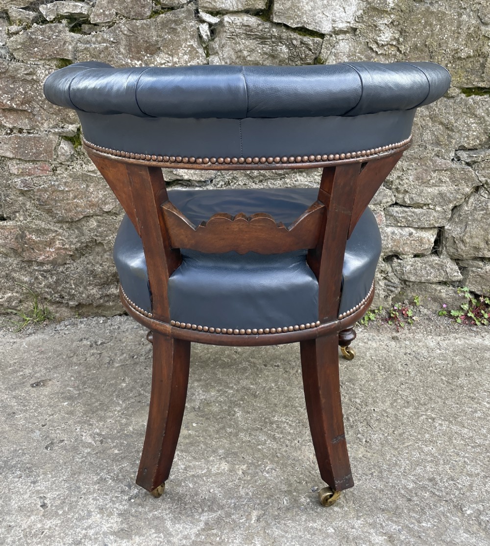 Victorian Mahogany Framed Leather Captains Chair View XI