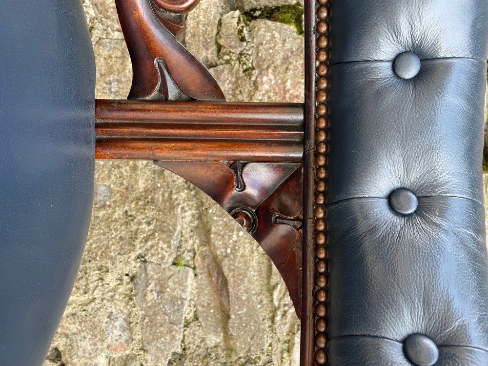 Victorian Mahogany Framed Leather Captains Chair View XIX