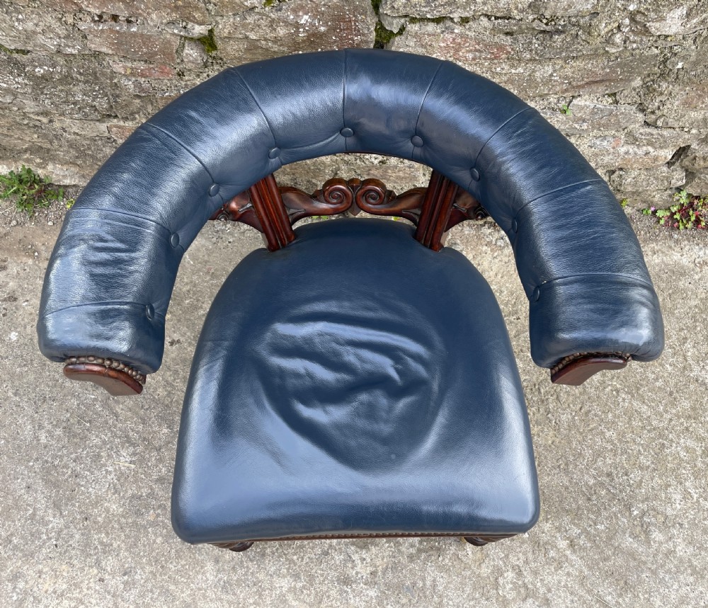 Victorian Mahogany Framed Leather Captains Chair View XXII