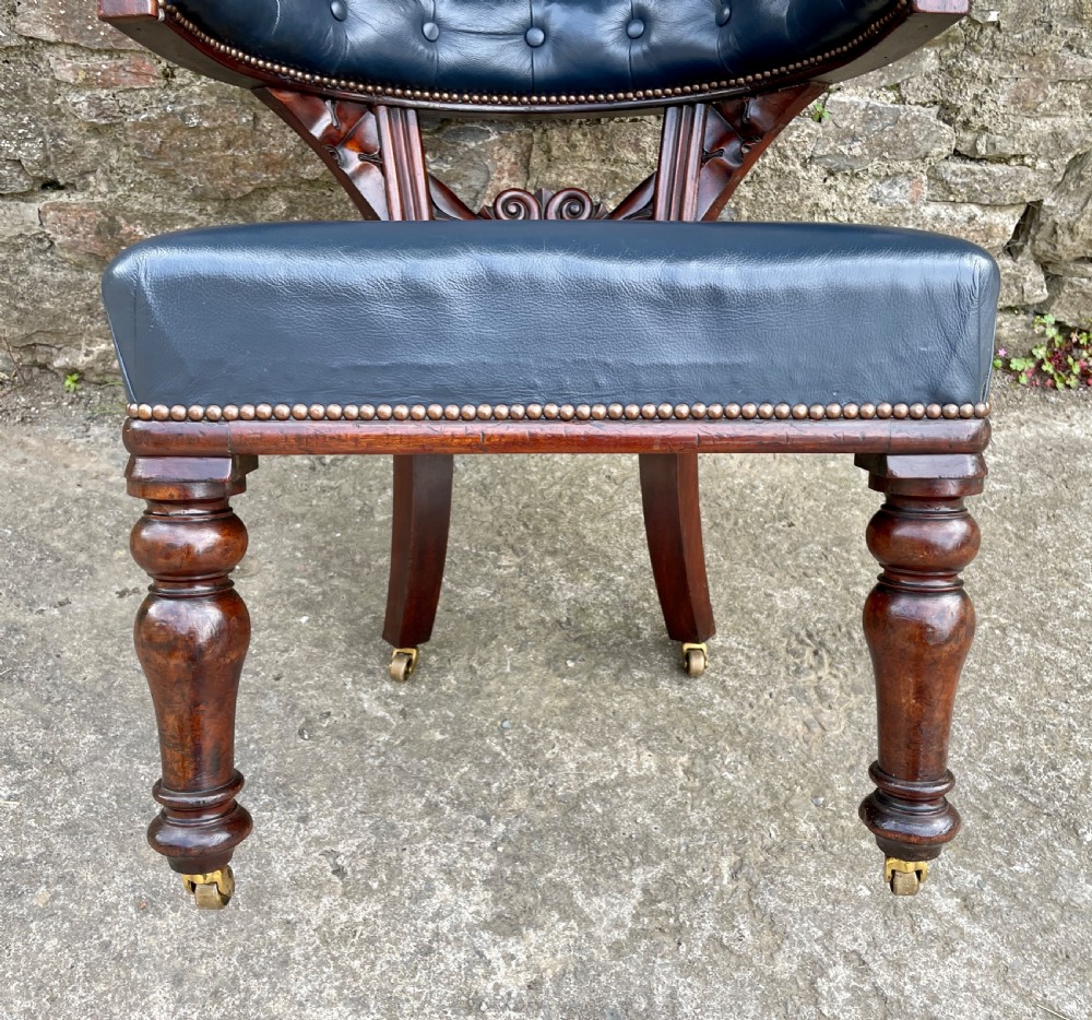 Victorian Mahogany Framed Leather Captains Chair View XXIII