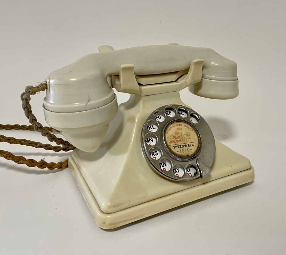 Original Bakelite GPO Ivory Telephone 164L View IX