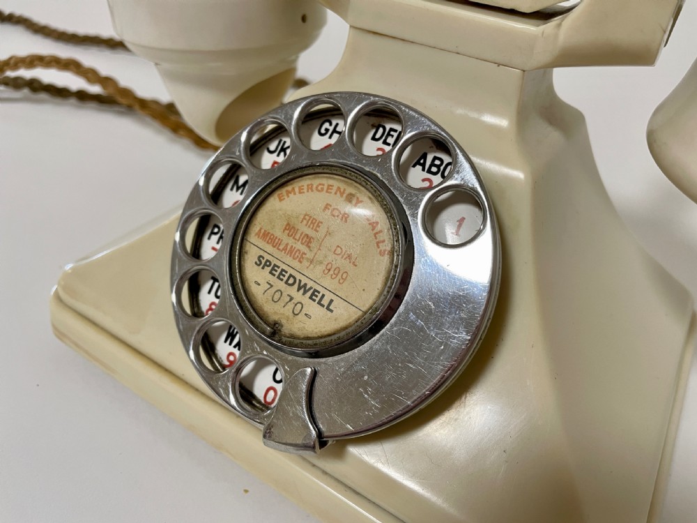 Original Bakelite GPO Ivory Telephone 164L View X