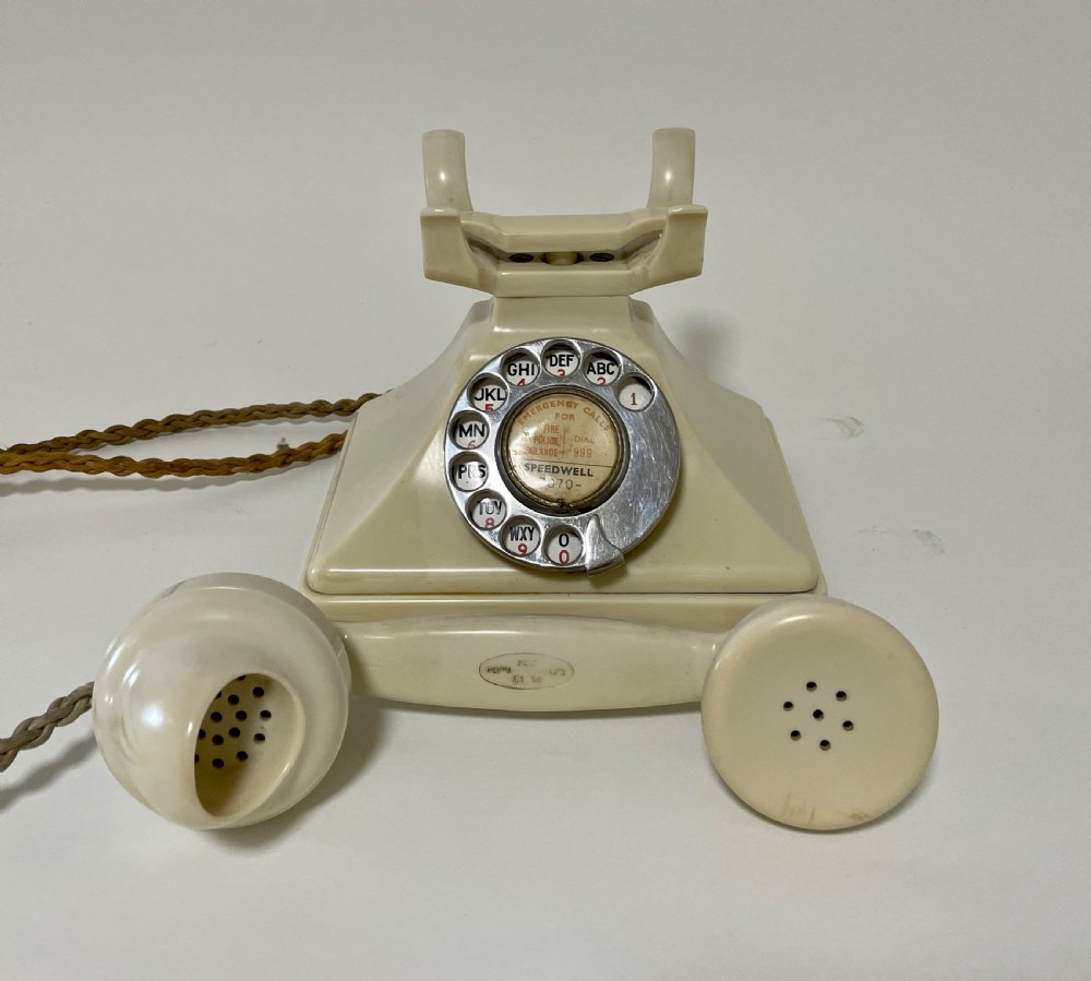 Original Bakelite GPO Ivory Telephone 164L View XII
