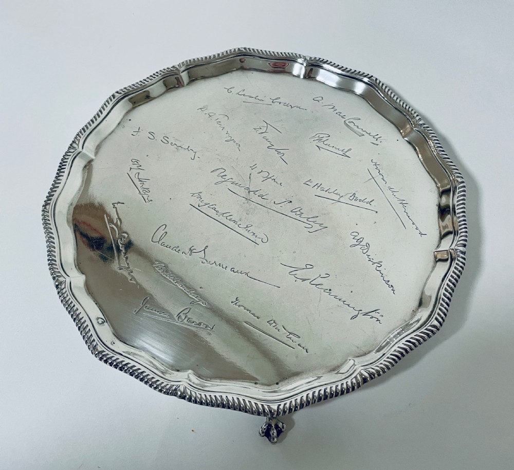 Antique Solid Sterling Silver Salver View V
