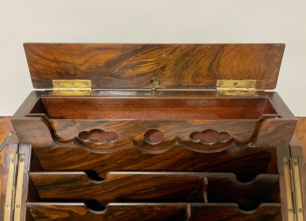 Victorian Burr Walnut Stationery Cabinet View X