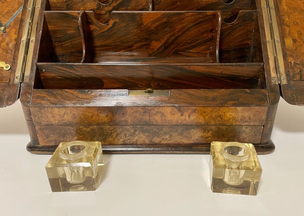 Victorian Burr Walnut Stationery Cabinet View XII