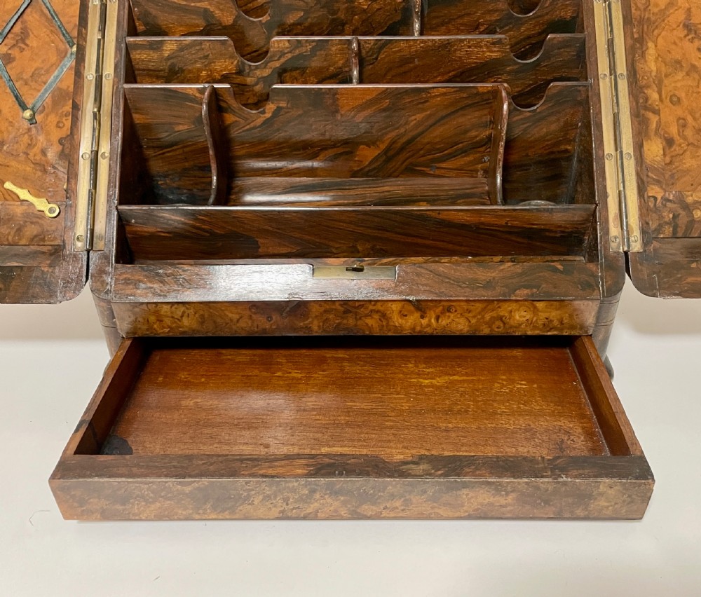 Victorian Burr Walnut Stationery Cabinet View XIII