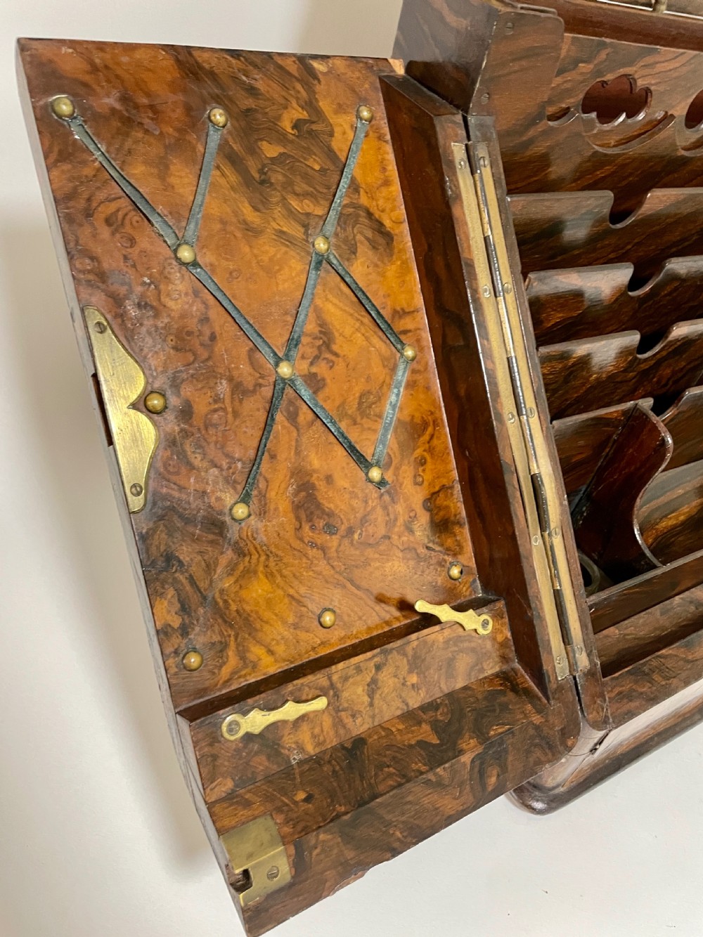 Victorian Burr Walnut Stationery Cabinet View XV