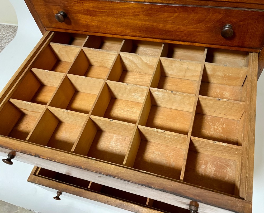 Antique Walnut Specimen Collectors Cabinet View XIV