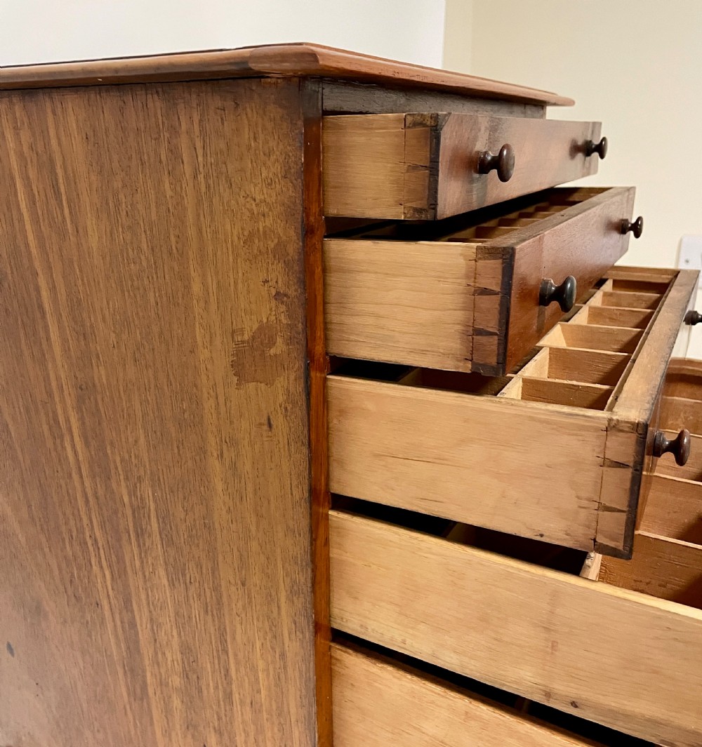 Antique Walnut Specimen Collectors Cabinet View XVII